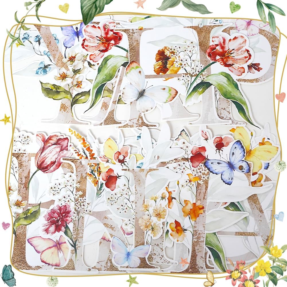 Flower Butterfly Happy Birthday Banner for 1st to 70th Birthday Party