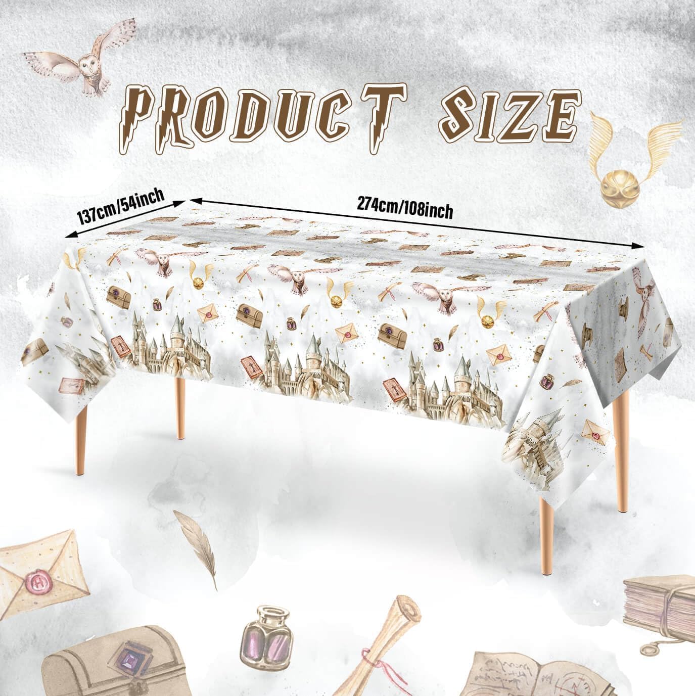 3 Pieces Magical Wizard Party Tablecloth for Boys Girls