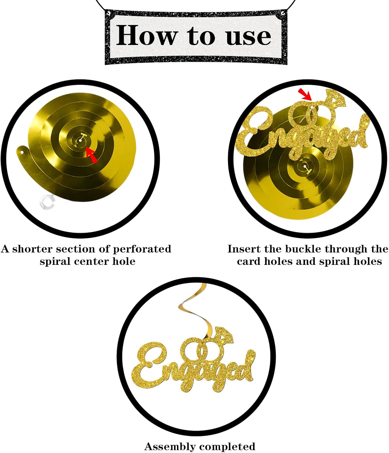 Maicaiffe Were Engaged Hanging Swirl Decorations 14 Pcs
