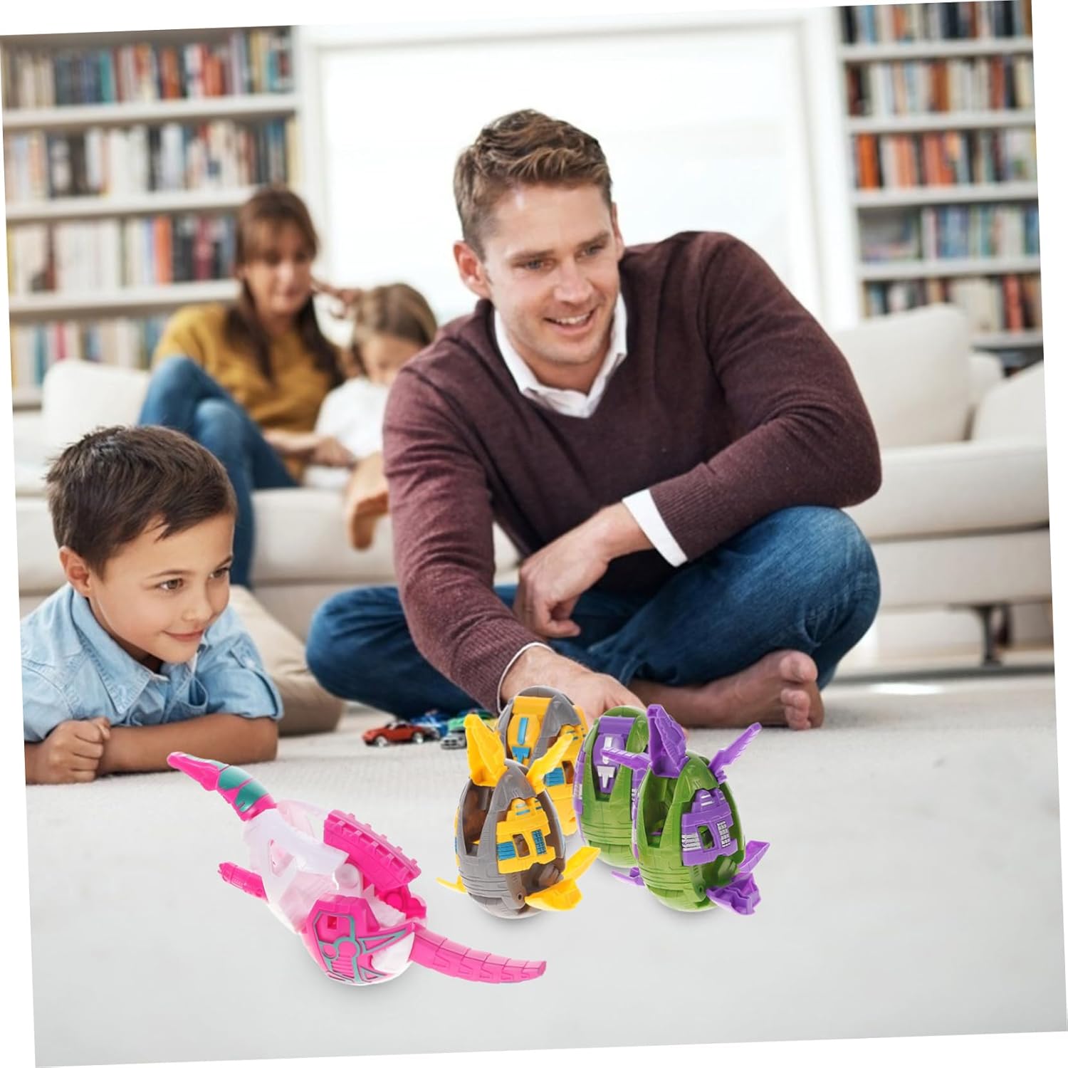 6pcs Dinosaur Egg Transforming Toy Set for Kids Educational Play