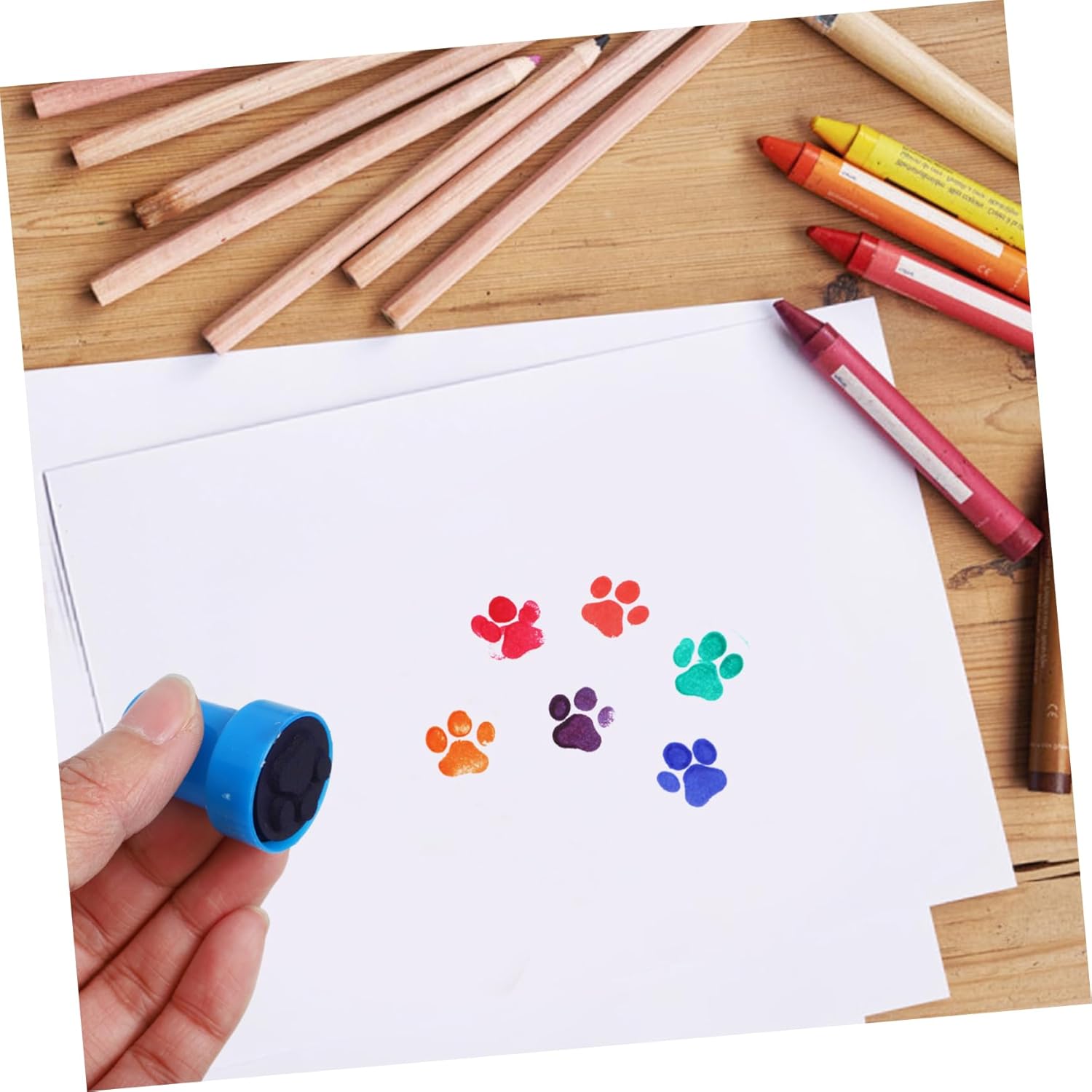12Pcs Cute Paw Print Stamps for Crafts Journaling and Party Favors