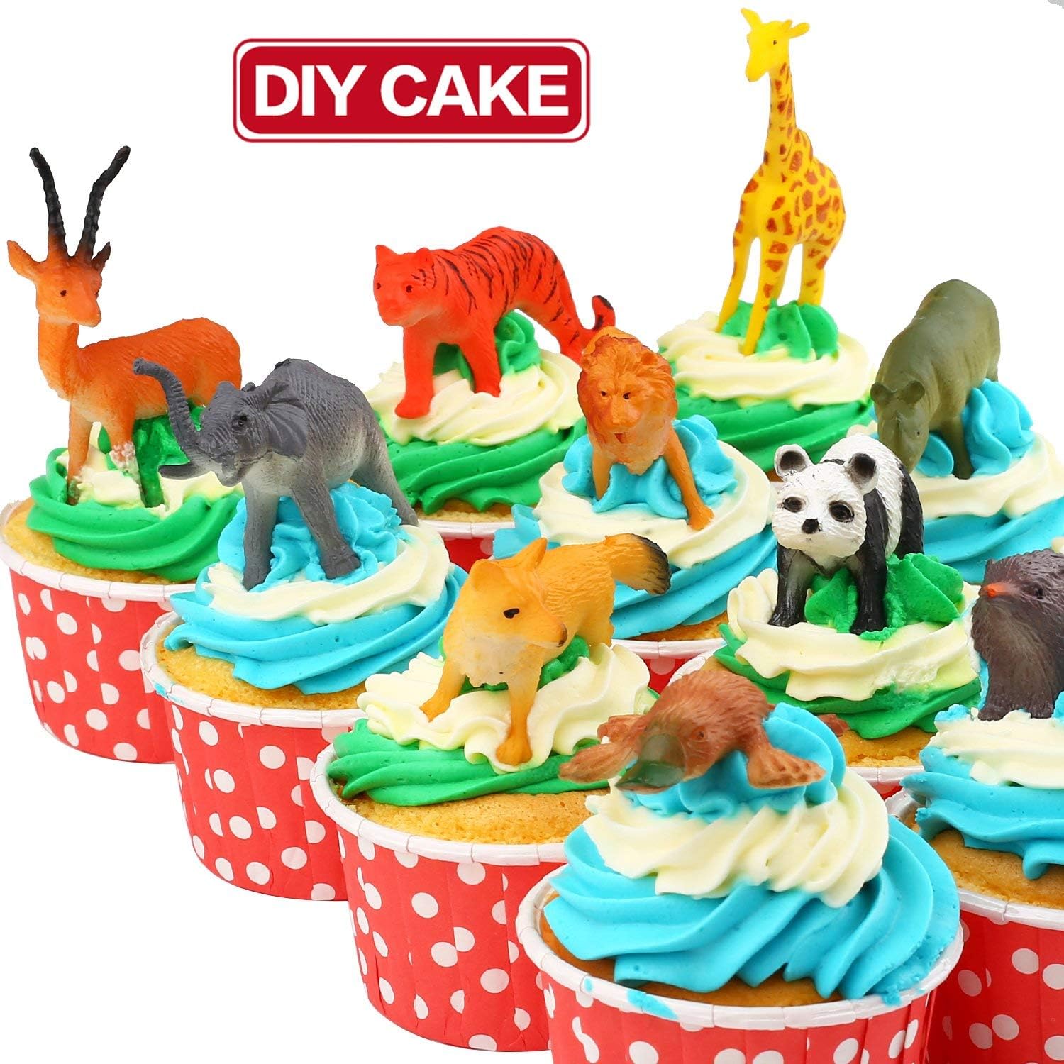 64 Pack Mini Wild Jungle Animal Figures Set for Kids