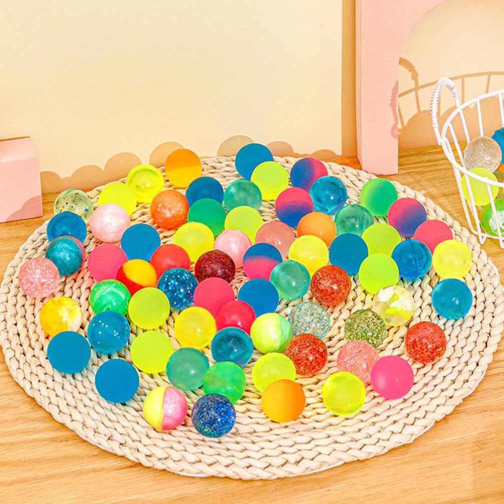 100pcs Colorful Elastic Bouncy Balls for Kids