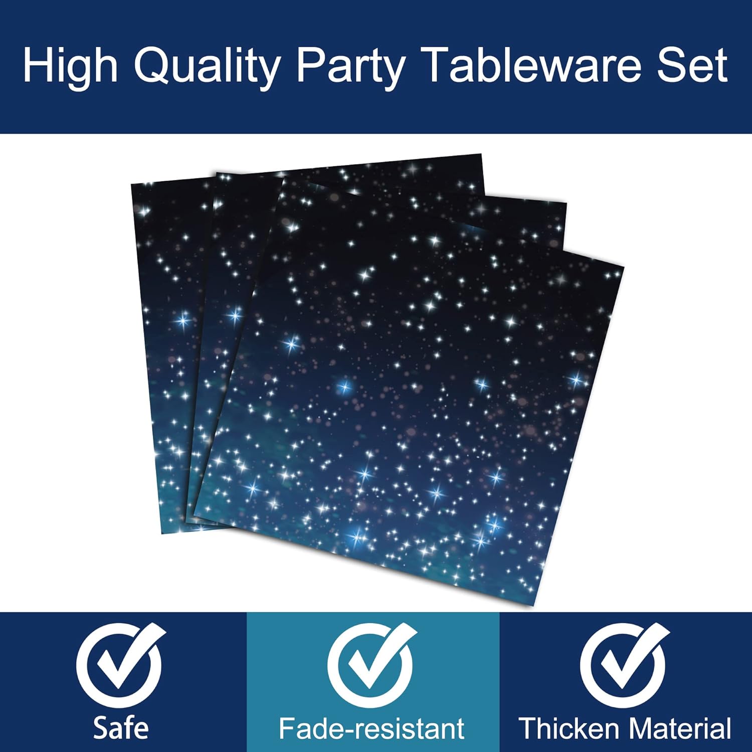 96 Pcs Galaxy Party Tableware Set for 24 Guests