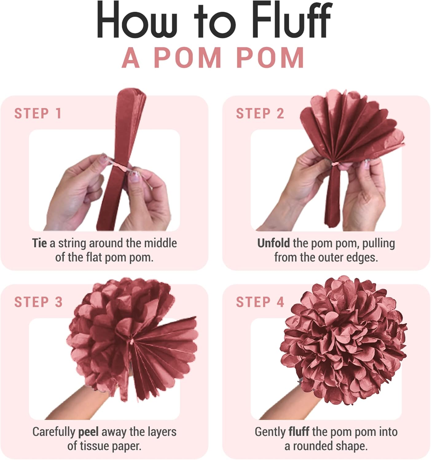 EpiqueOne 20 Piece Tissue Paper Pom Poms