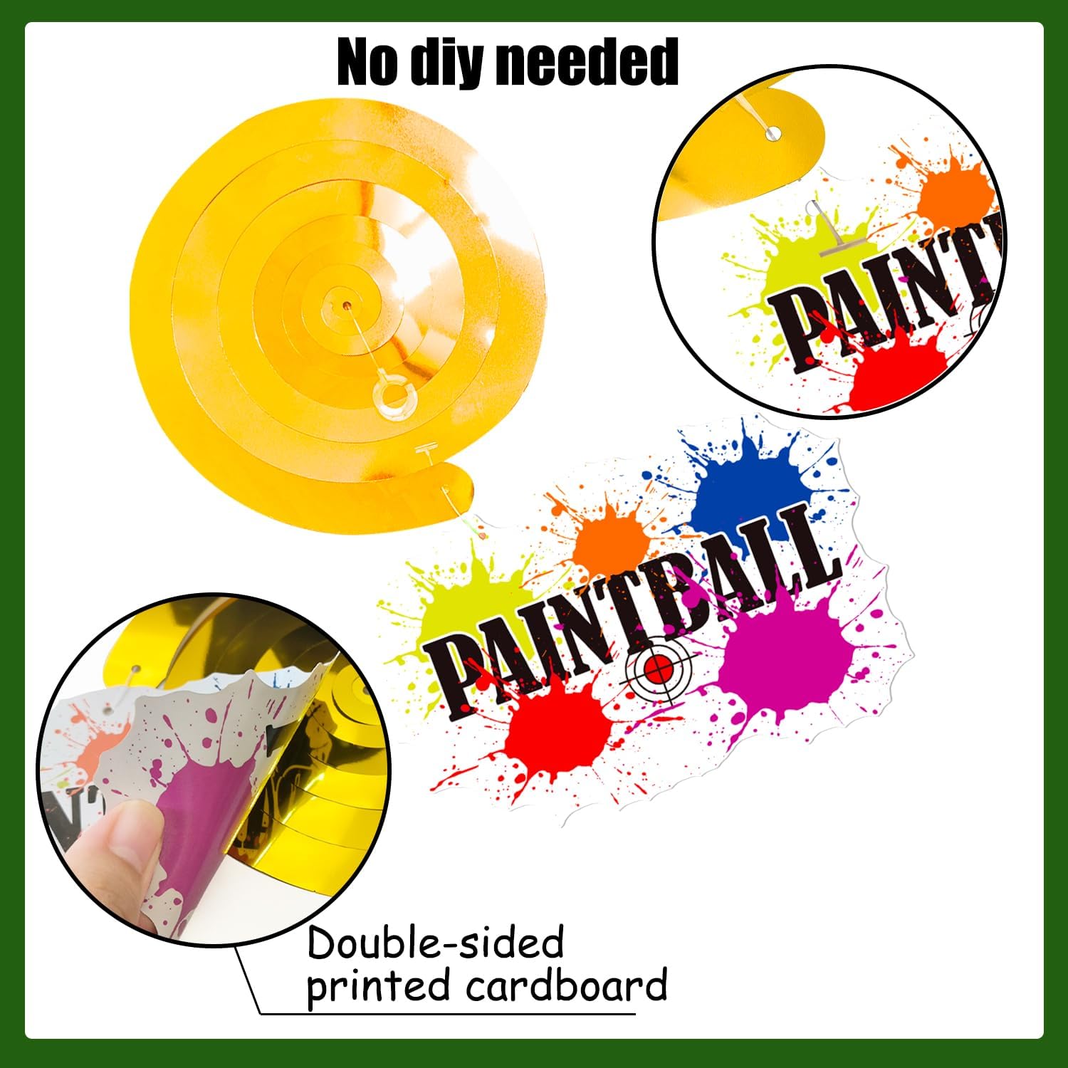 Paintball Party Hanging Swirls 24PCS Decorations