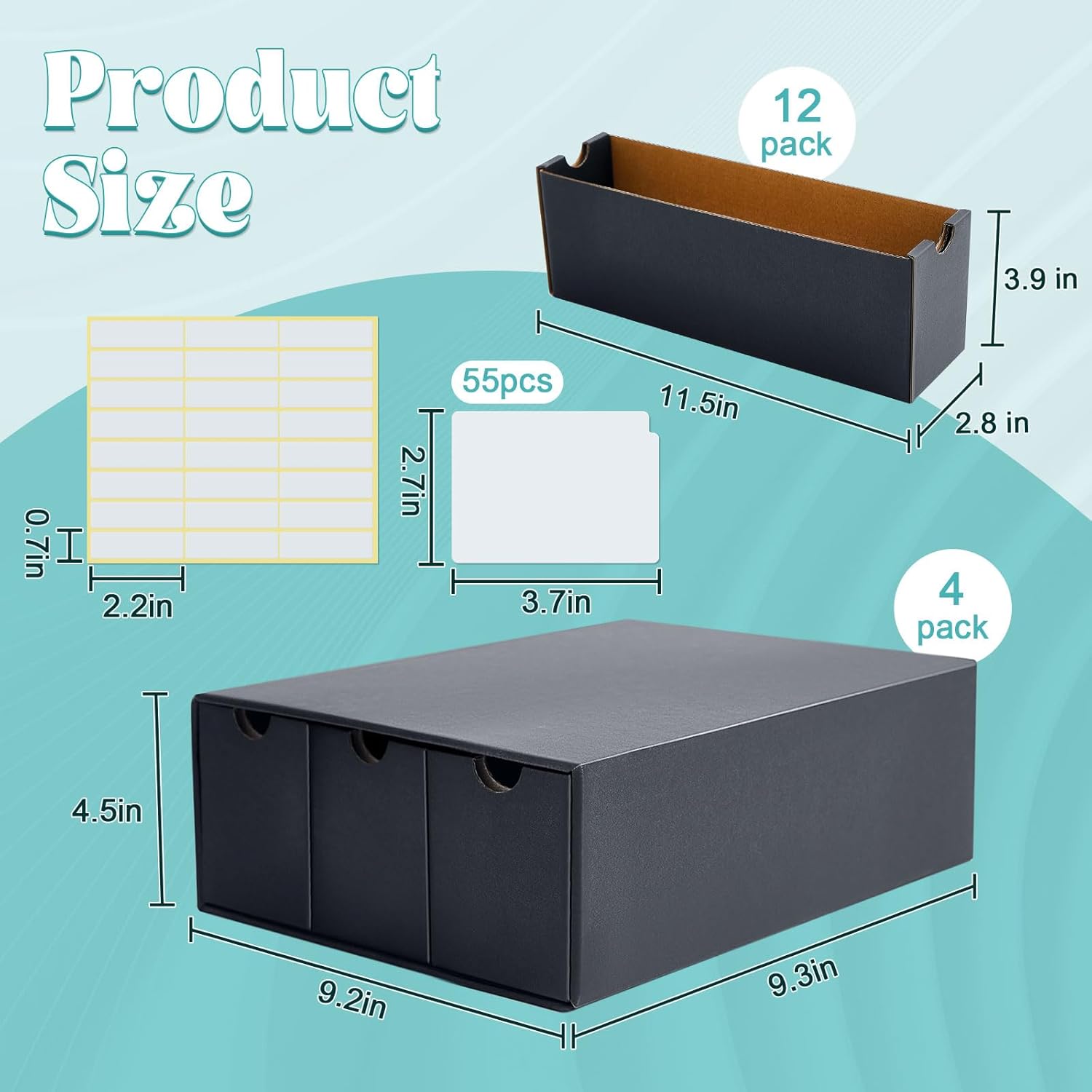 Cholemy 15000 Trading Cards Storage Box with 70 Dividers and Labels