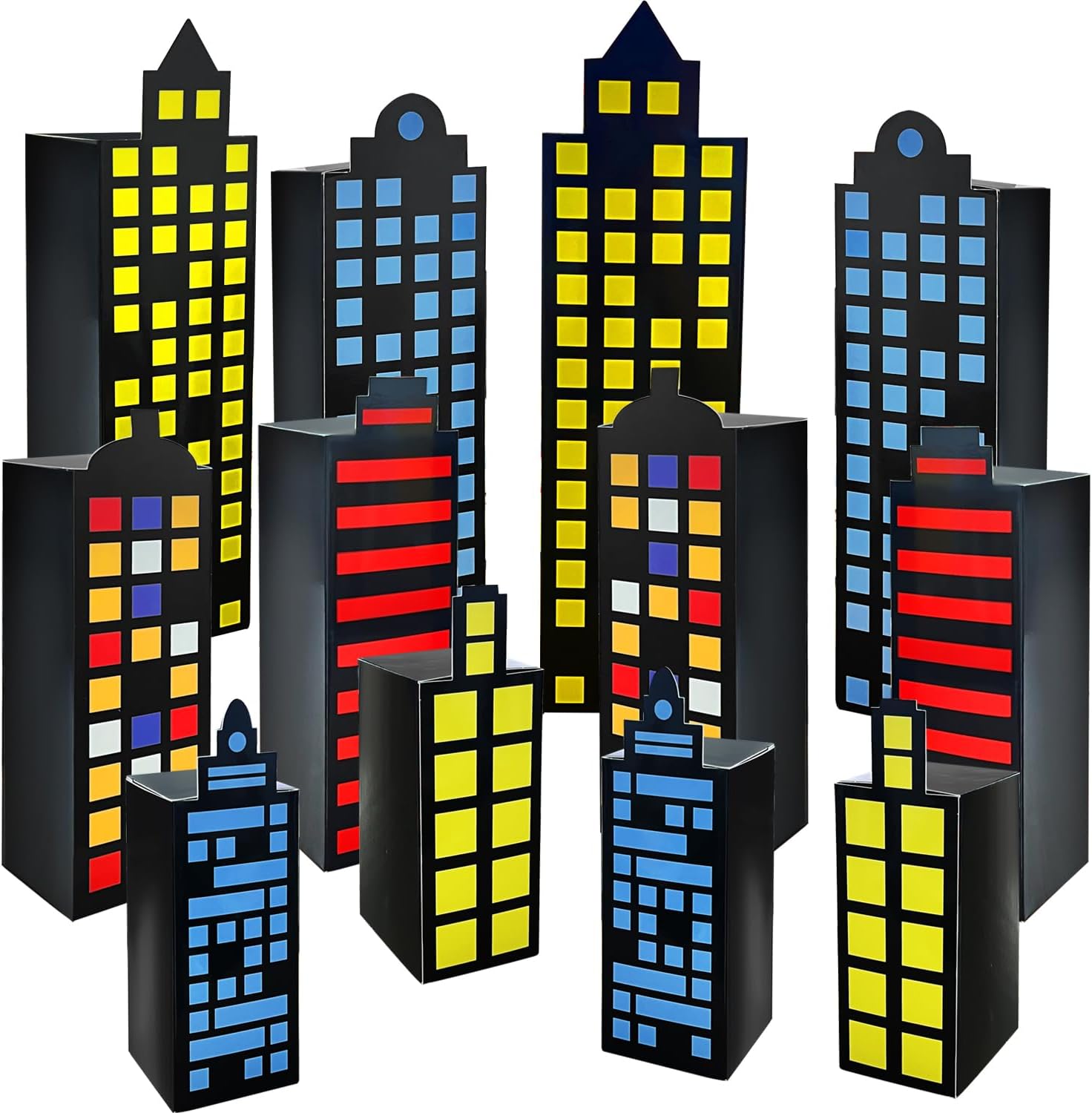 12 Pcs Hero Party Favor Boxes with Mixed Sizes