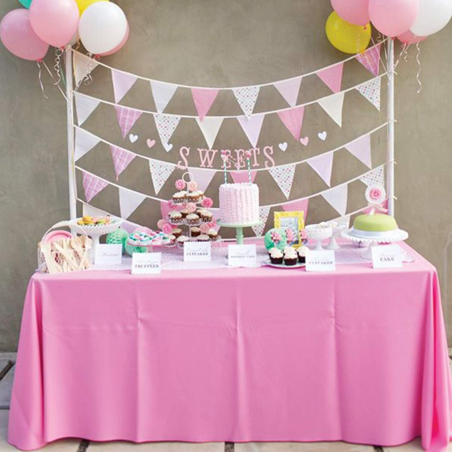 Childom 3 Pack Plastic Tablecloths for 8 Foot Tables