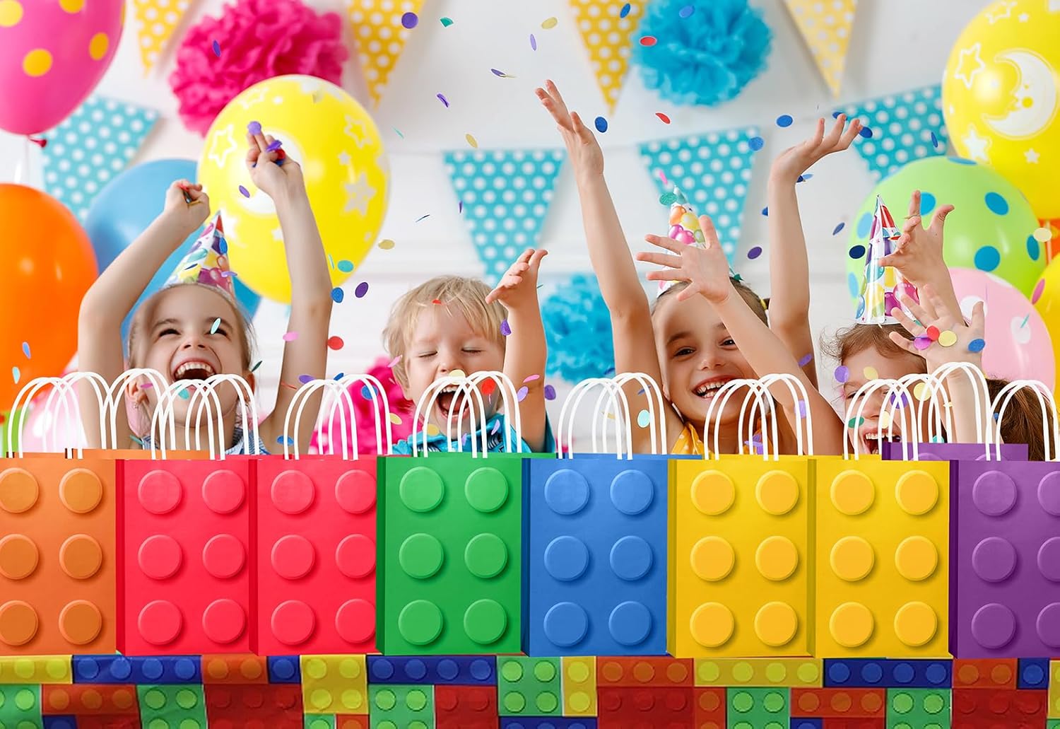 YOTNUS Building Block Party Gift Bags with Handles