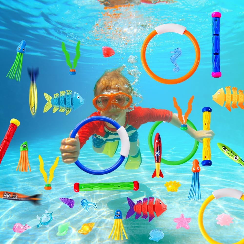 YUJUN 35PCS Pool Diving Toy Set for Kids