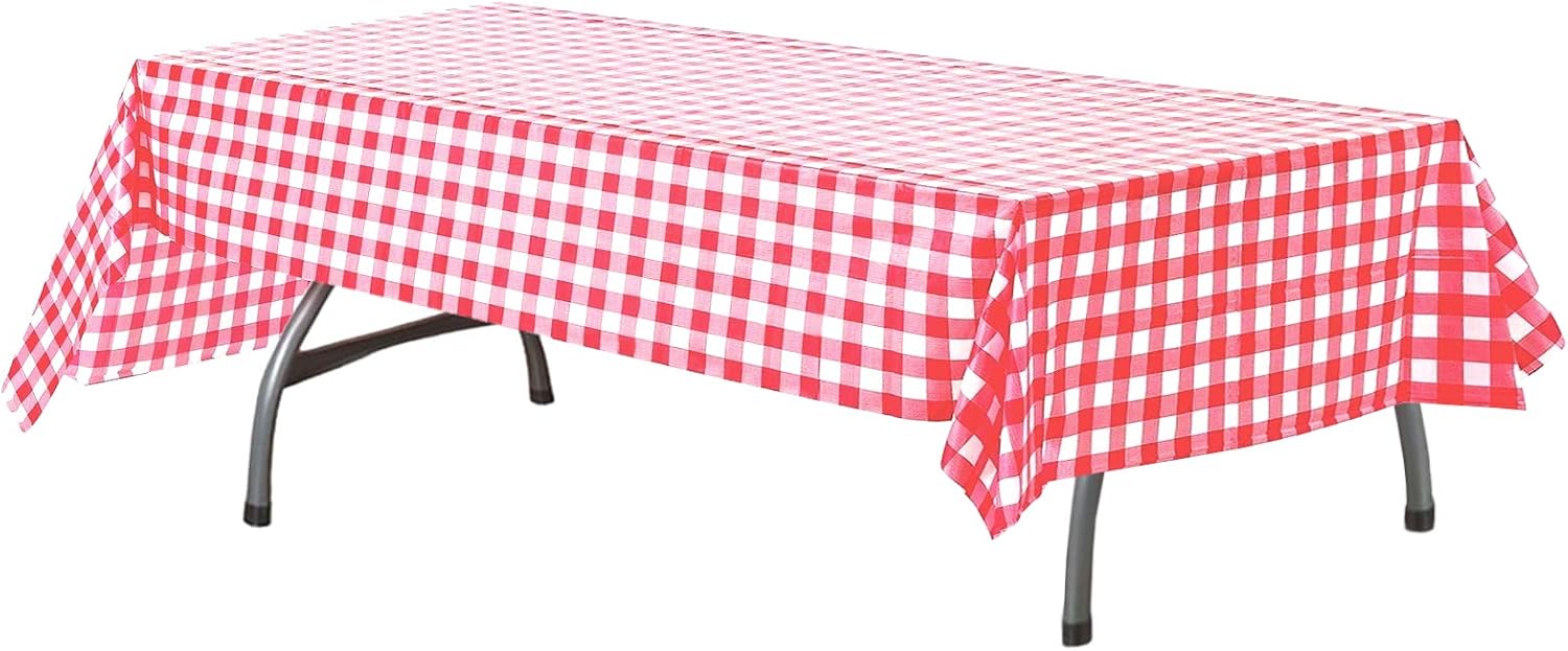 AnapoliZ Plastic Checkered Tablecloth 6 Pcs Pack