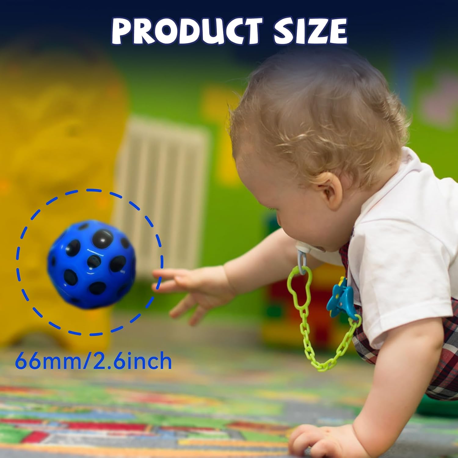 Poosue Bouncy Space Moon Balls - 12PCS Super Bouncy Kids Ball