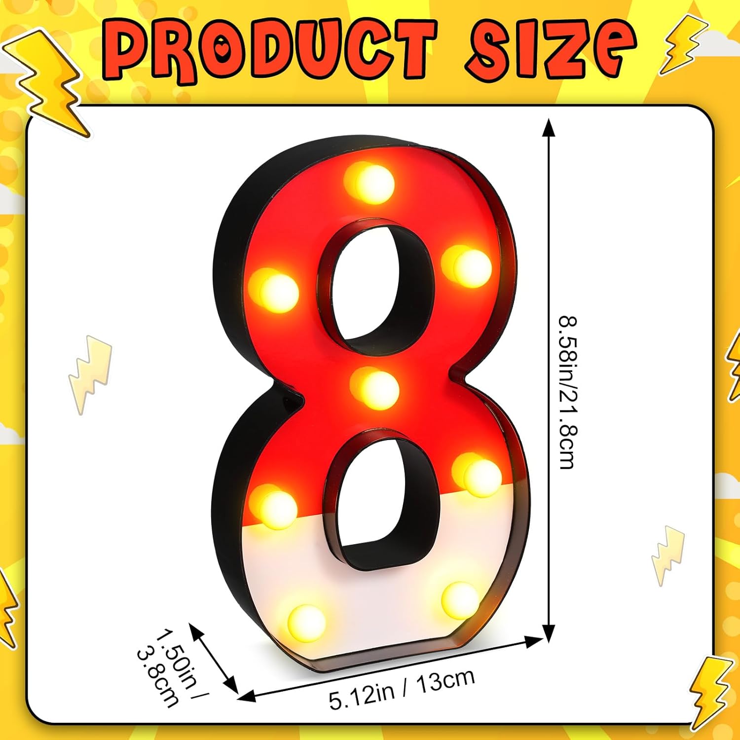 Mudder LED Cartoon Glowing Numbers Party Decorations