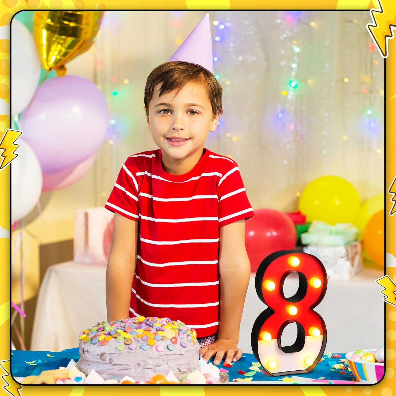 Mudder LED Cartoon Glowing Numbers Party Decorations