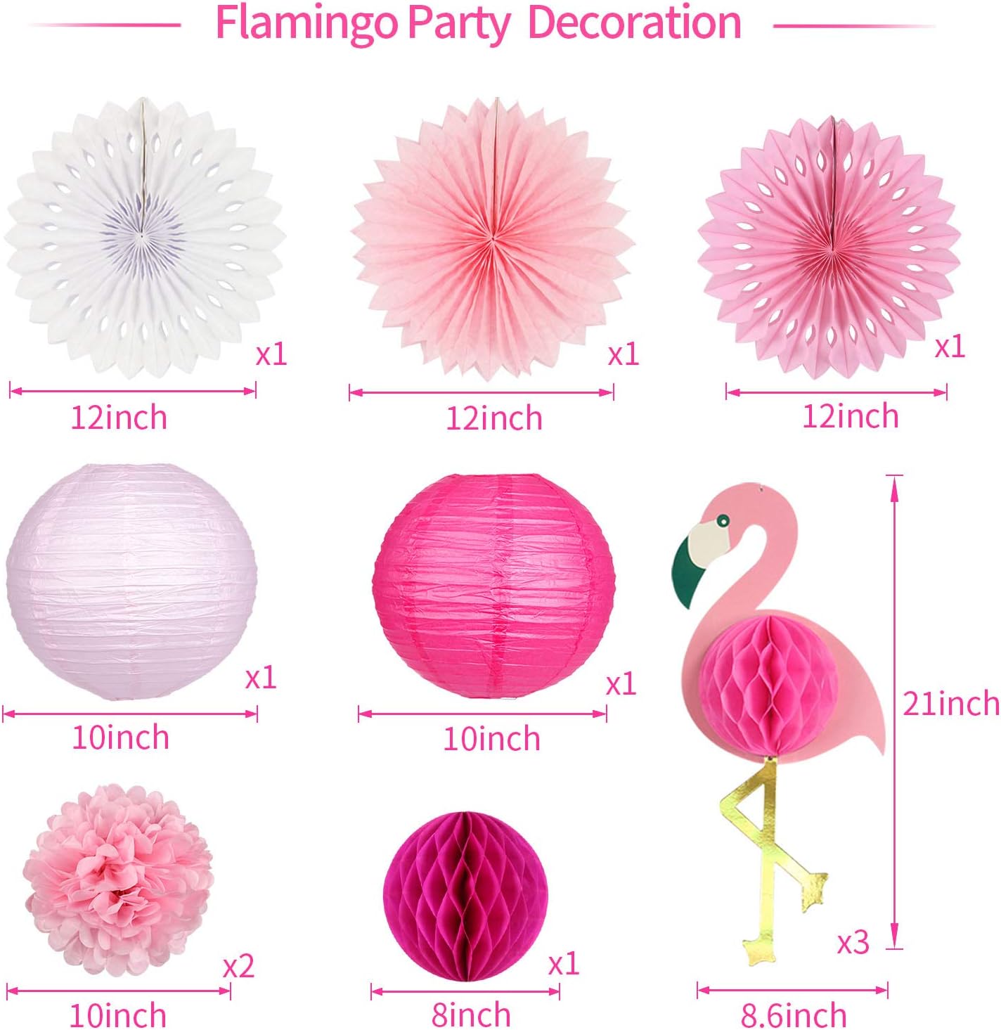 Zilue Tropical Party Decorations Pink Flamingo Supplies