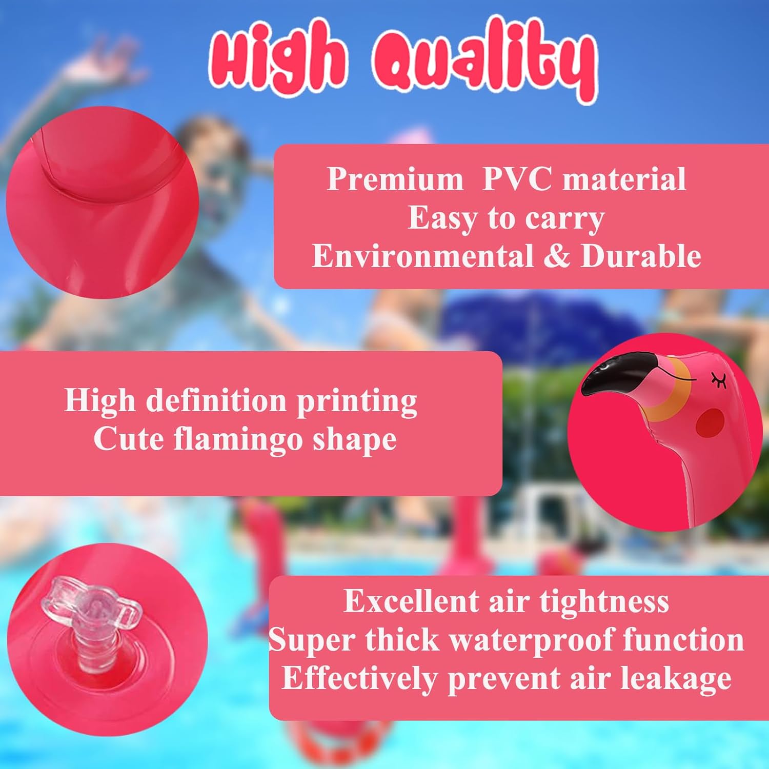 Inflatable Pool Ring Toss Game with 6Pcs Rings