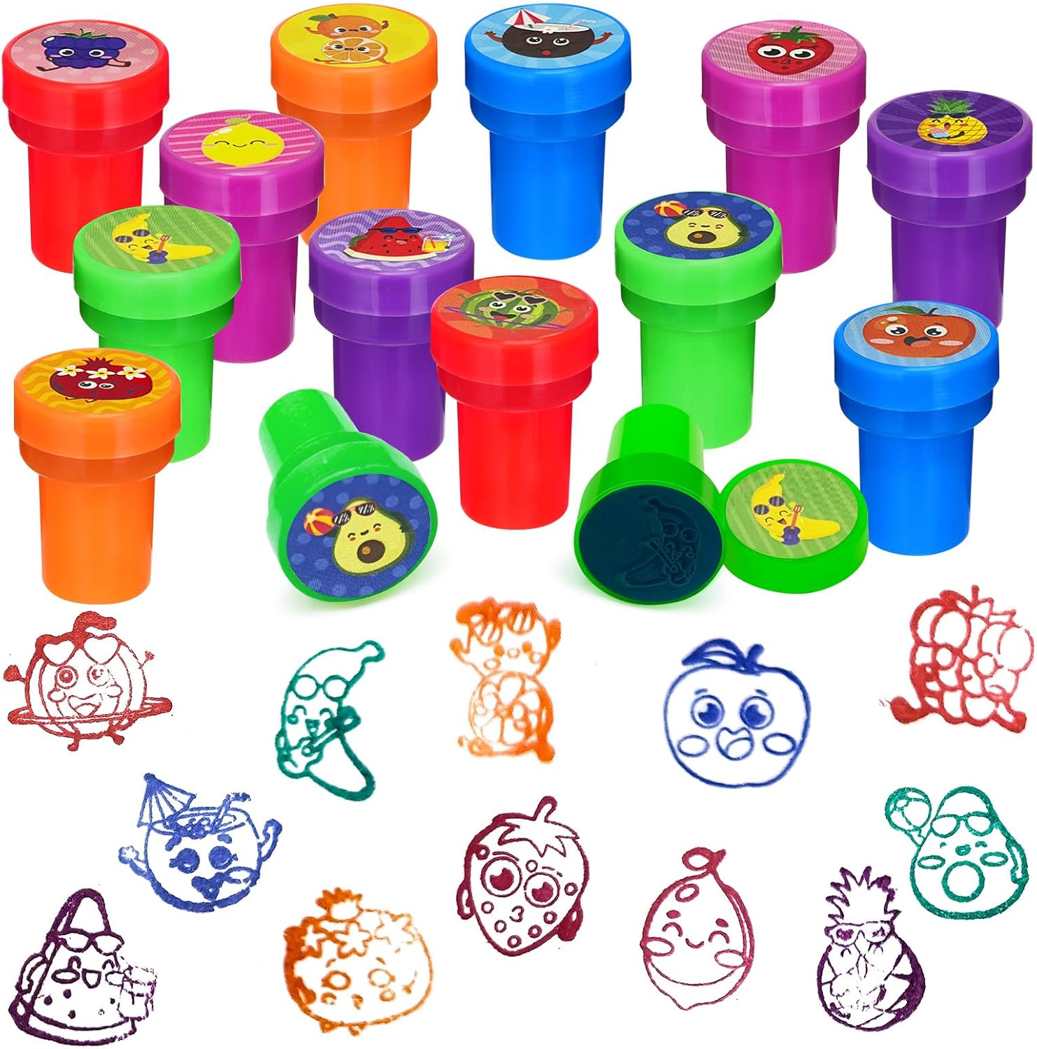 Cinrobiye 24 Pcs Summer Fruit Party Stampers