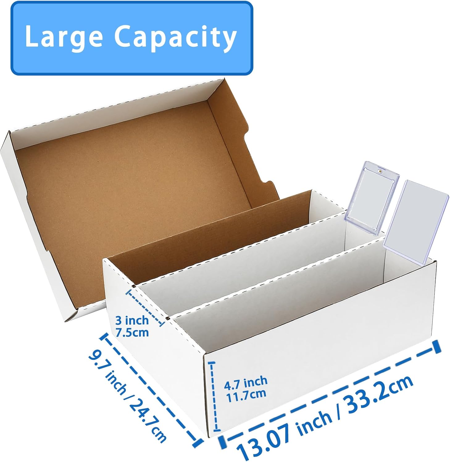 MZONGZI Sports Card Storage Box 2400 Count with 8 Dividers