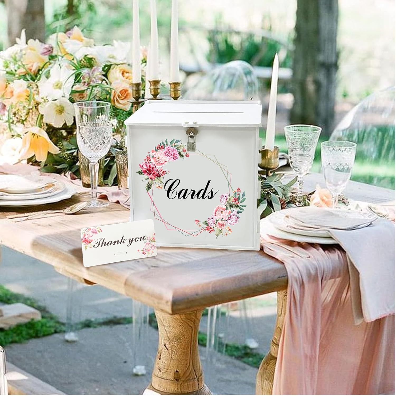 White Wedding Card Box with Lock for Events