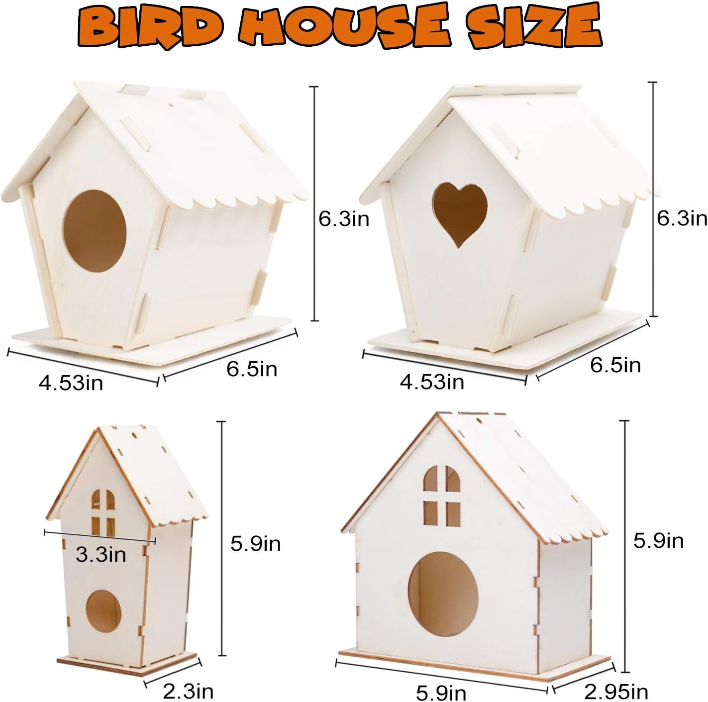 Hapray 4 Pack Bird House Crafts for Kids Ages 5-12