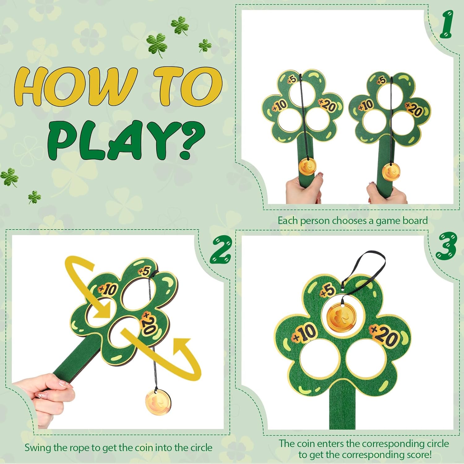 Wettarn St Patricks Day Gold Coin Swing Game Boards