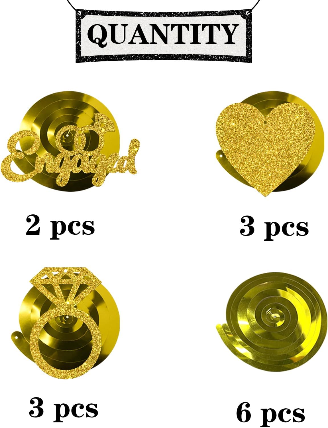 Maicaiffe Were Engaged Hanging Swirl Decorations 14 Pcs