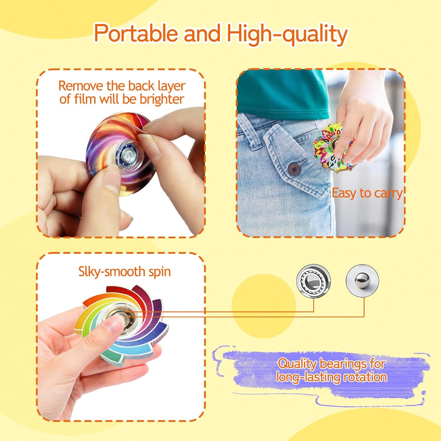 40 Pack Fidget Spinners for Stress Relief and Fun