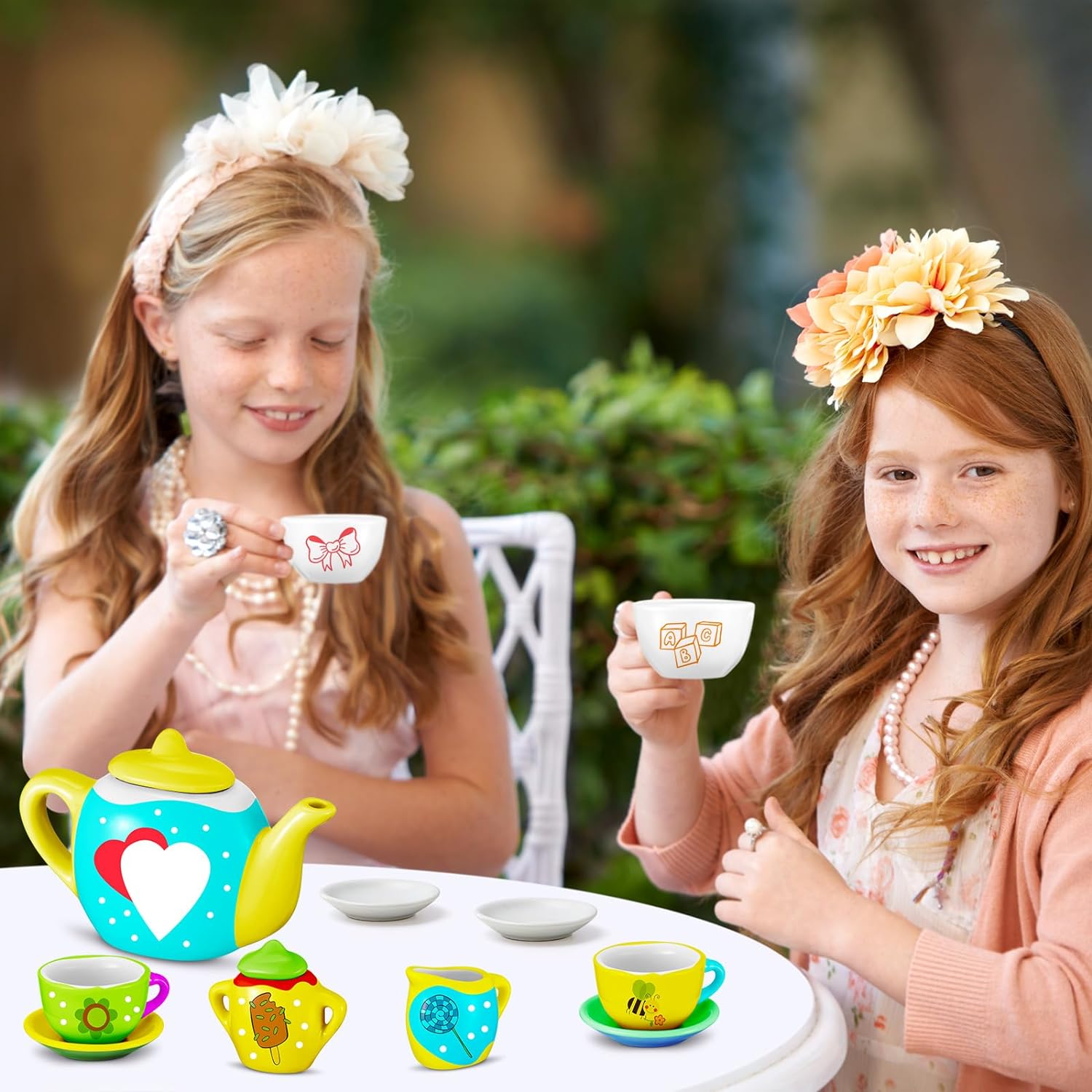 PullCrease 45 Pcs Paint Your Own Tea Kit for Kids