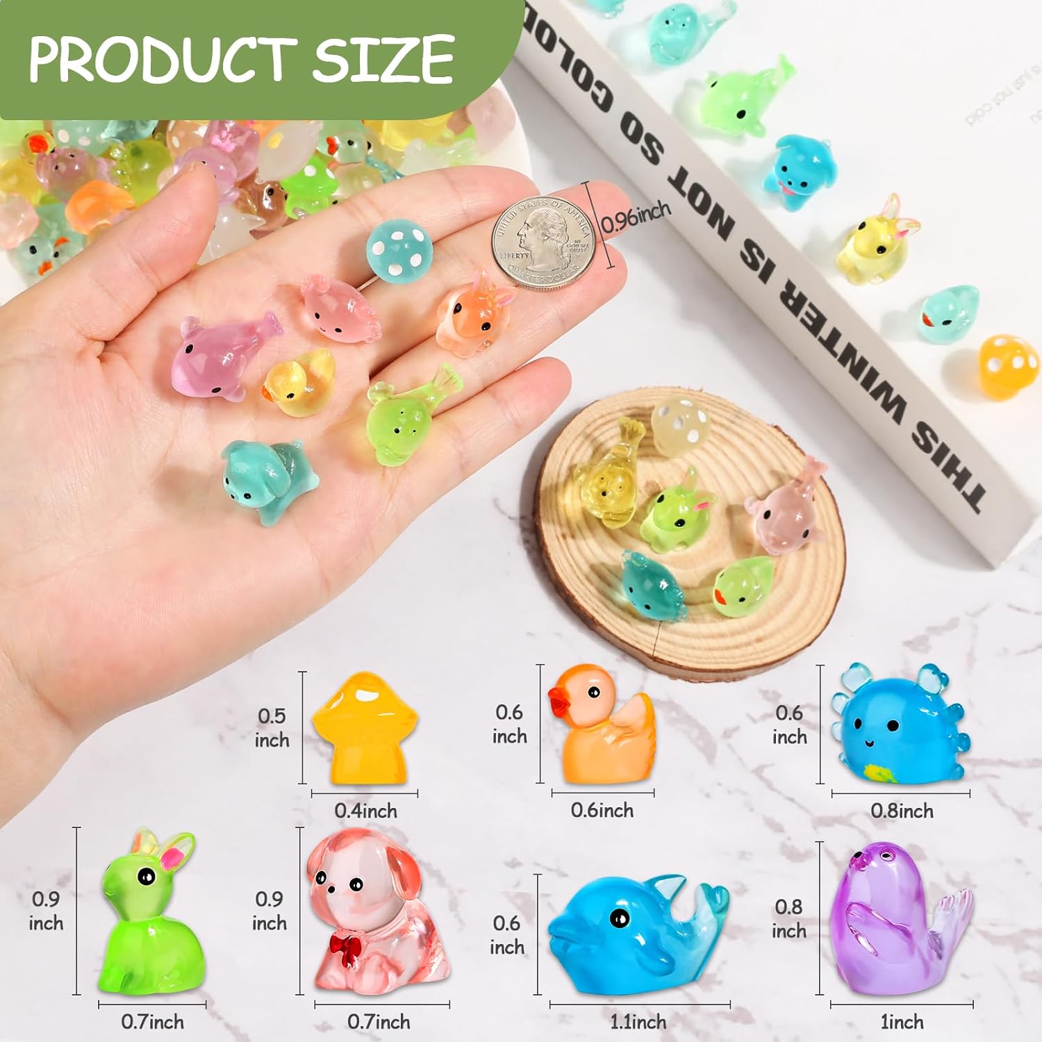126 Pcs Glow-in-the-Dark Resin Ducks and Animals