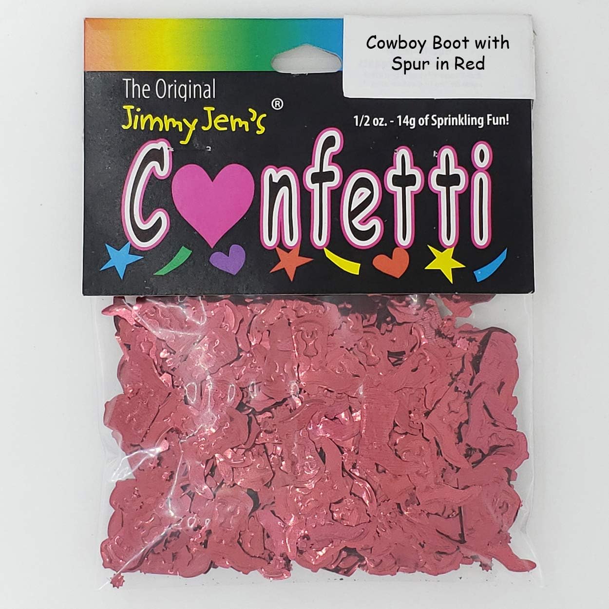Confetti Cowboy Boot with Spur Red - Retail Pack