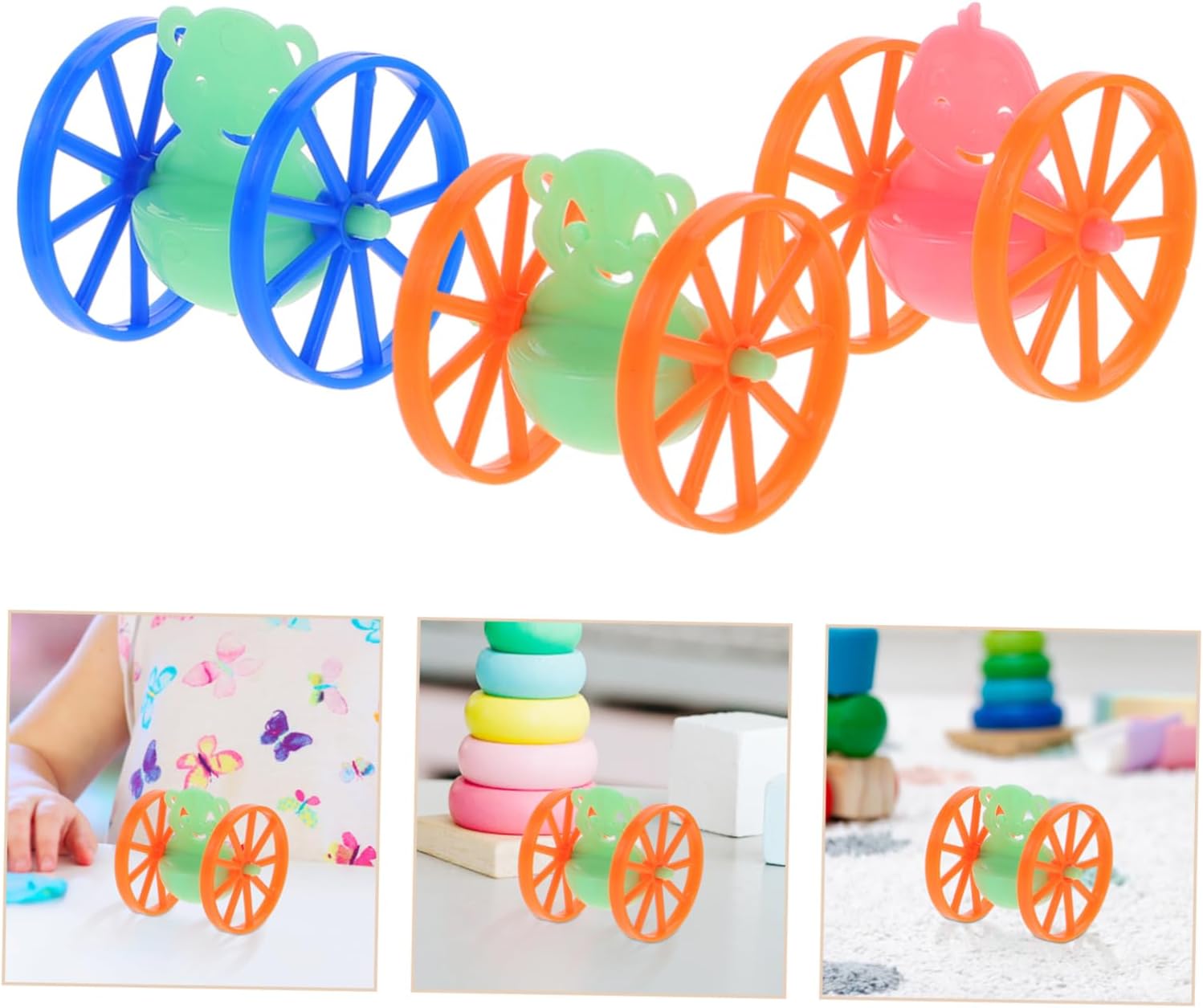 SUPVOX 50PCS Mini Wheeled Tumbler Toy Set for Adults and Kids