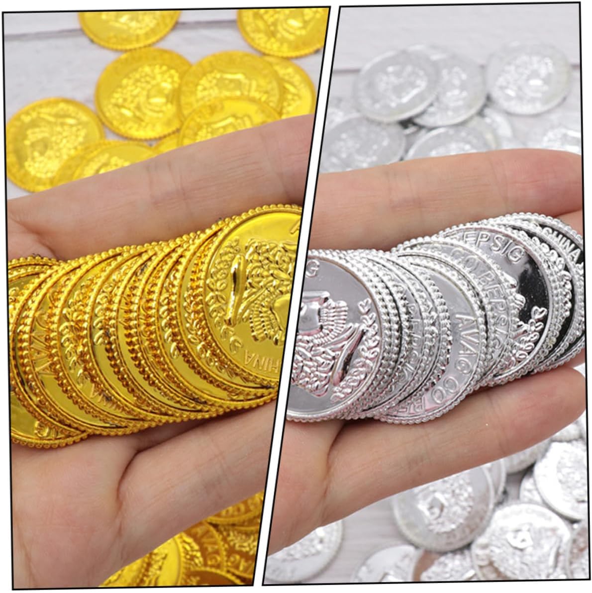 Abaodam Assorted Plastic Pirate Coins for Parties