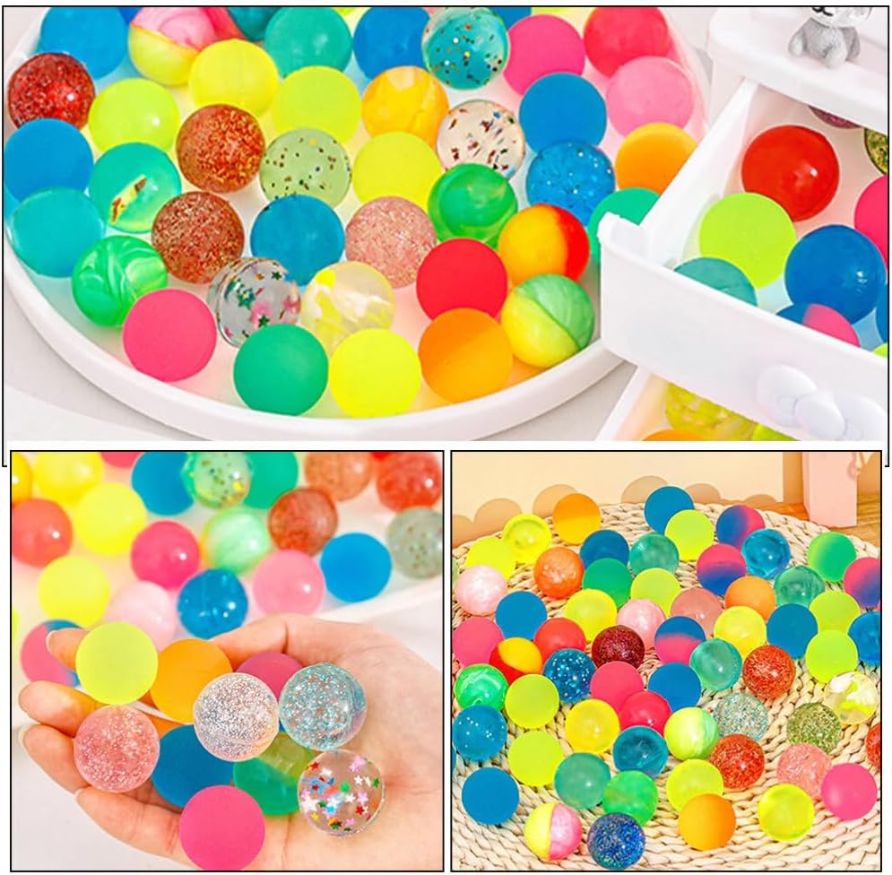 100pcs Colorful Elastic Bouncy Balls for Kids