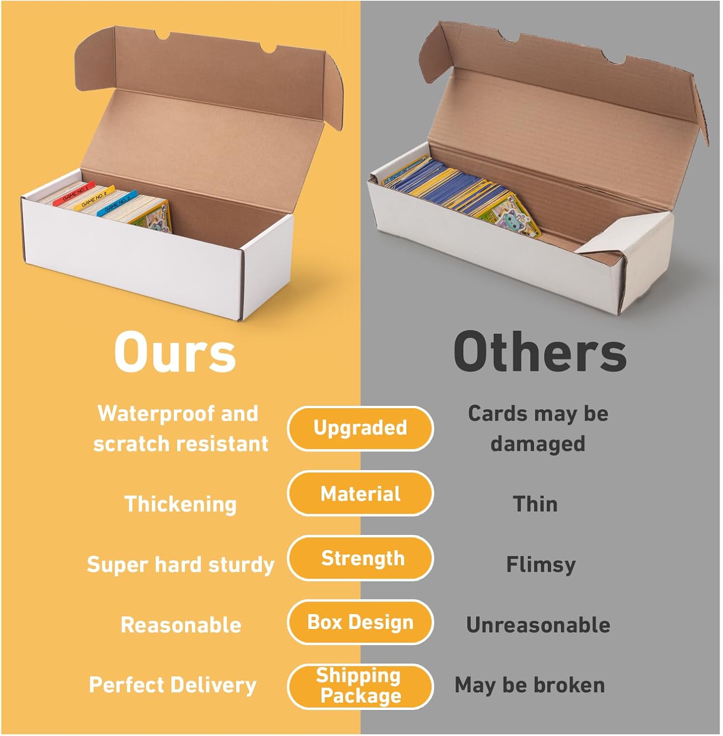 12 Pack Trading Card Storage Boxes with Dividers