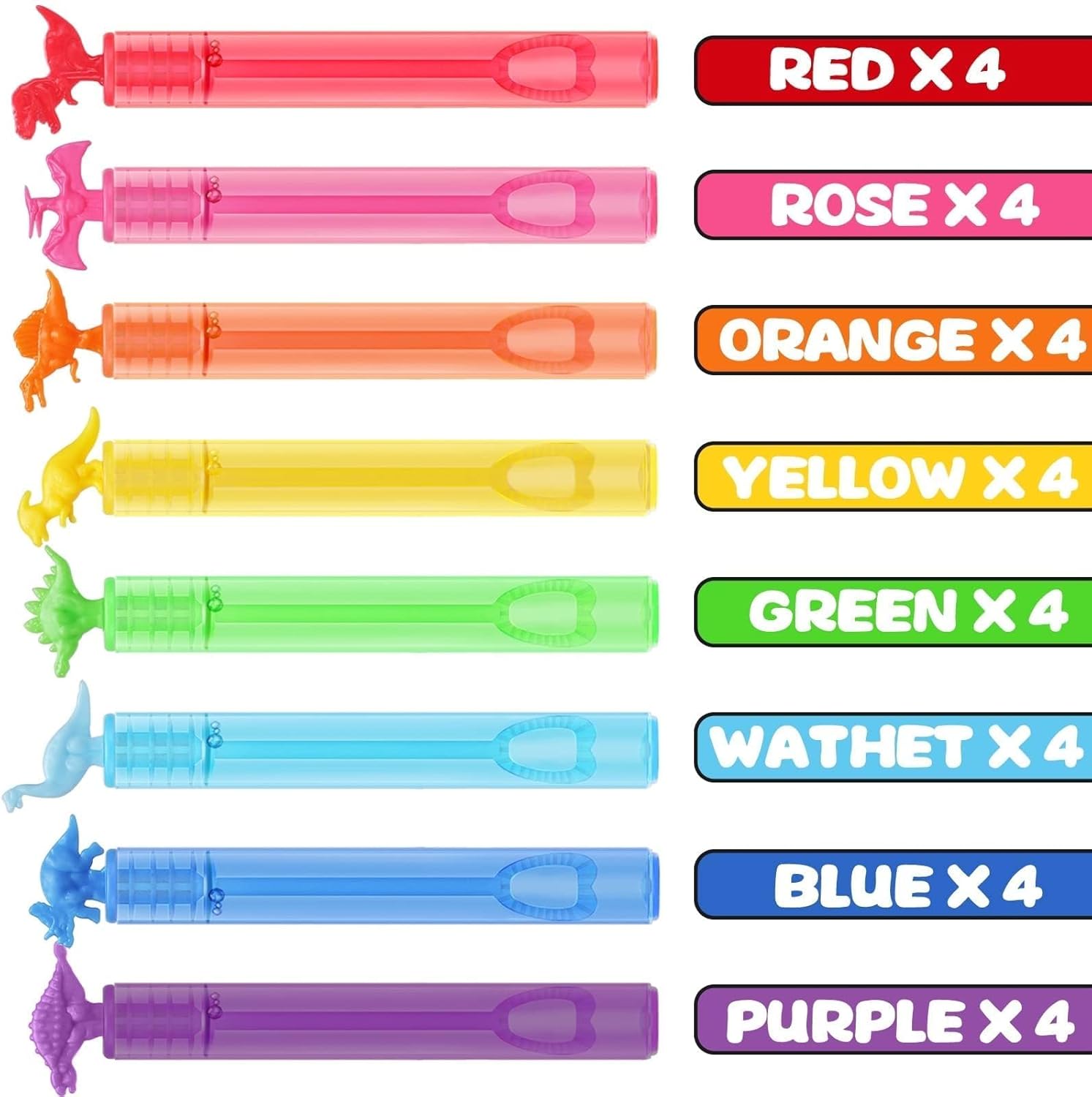 32 Pack Bubbles with Dinosaur Wands and Gift Box