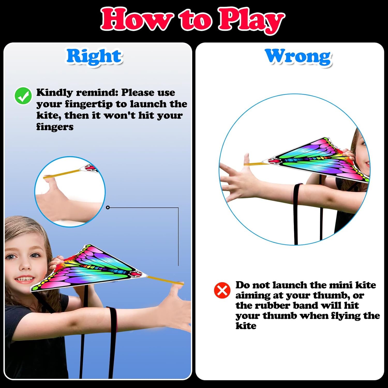 20 Pack Mini Kite Launcher Toy with Finger Shooting