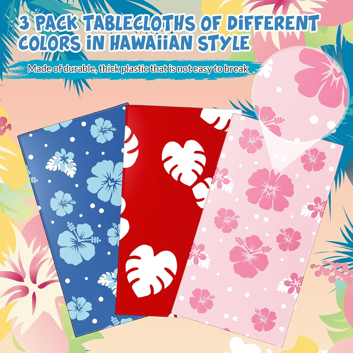 Oudain 3-Pack Blue Alien Cartoon Tablecloths