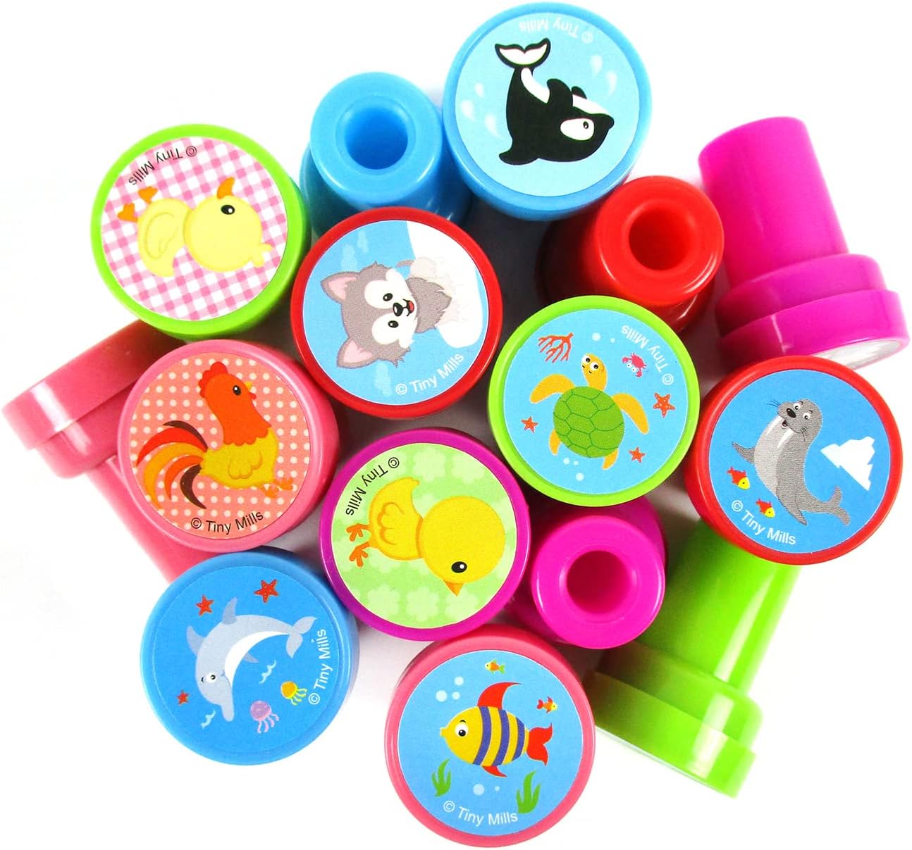TINYMILLS 60 Pcs Animals Stampers for Kids