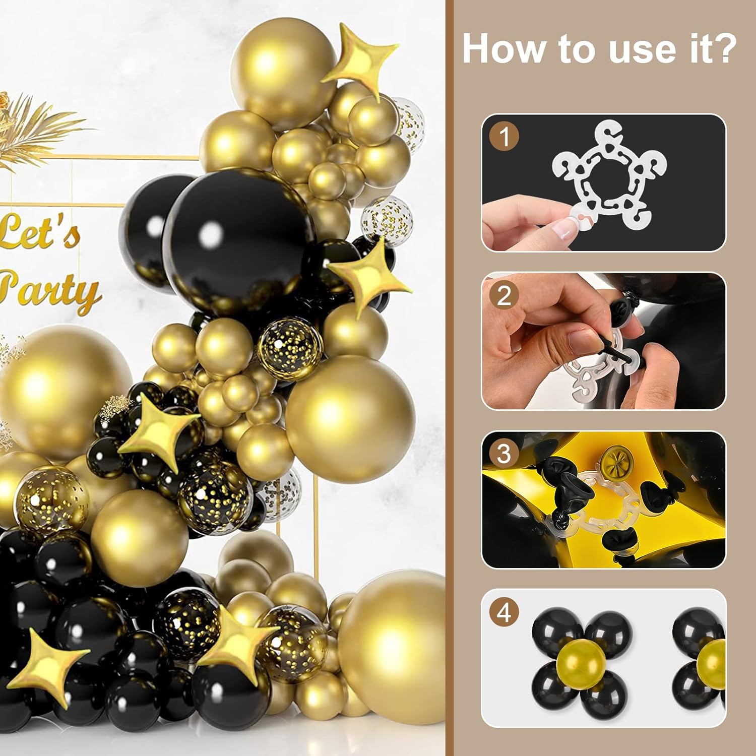 60 PCS Balloon Clips for Arch and Column Decoration