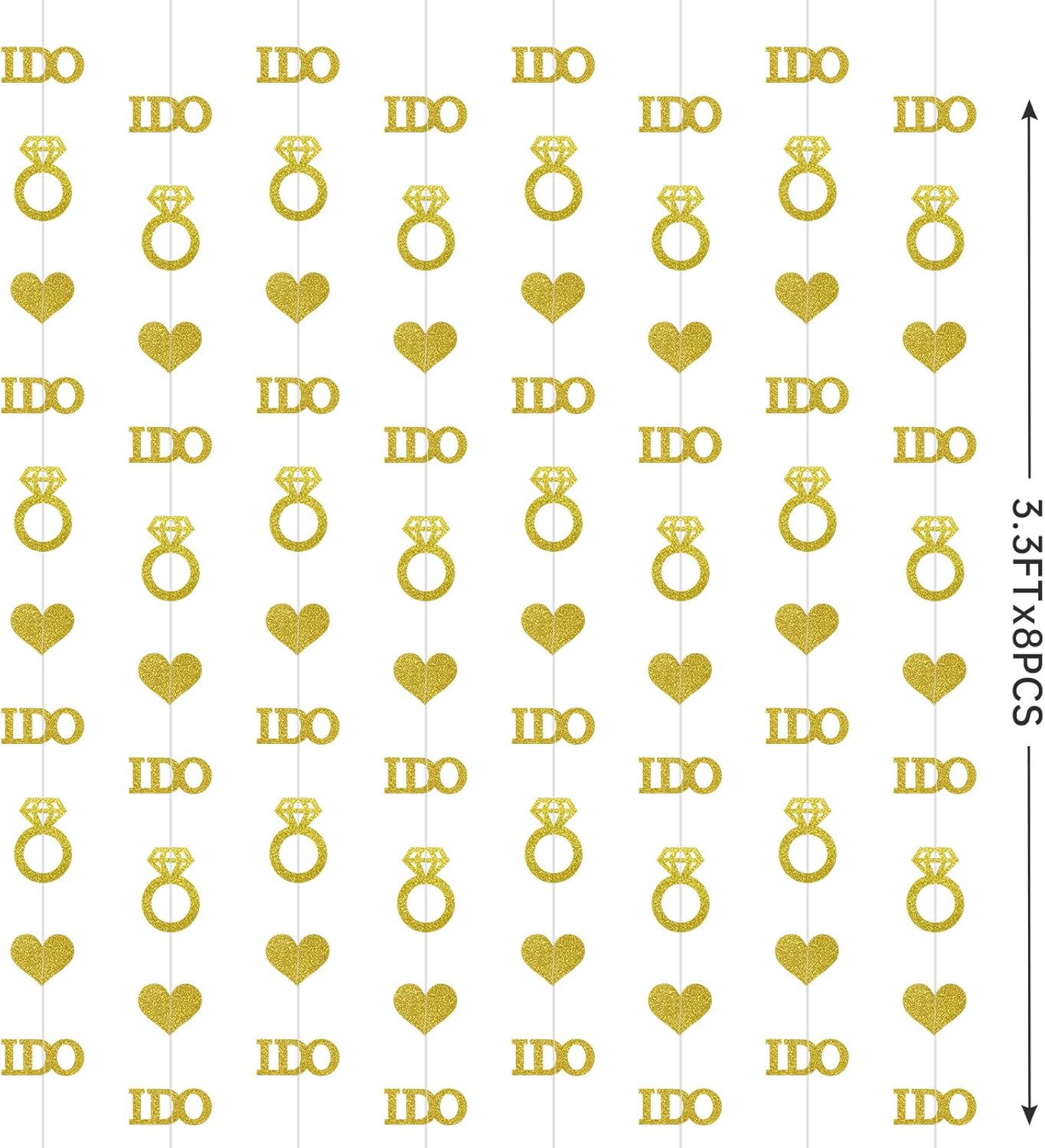 Gold Wedding Engagement Party Decorations Banner Streamers