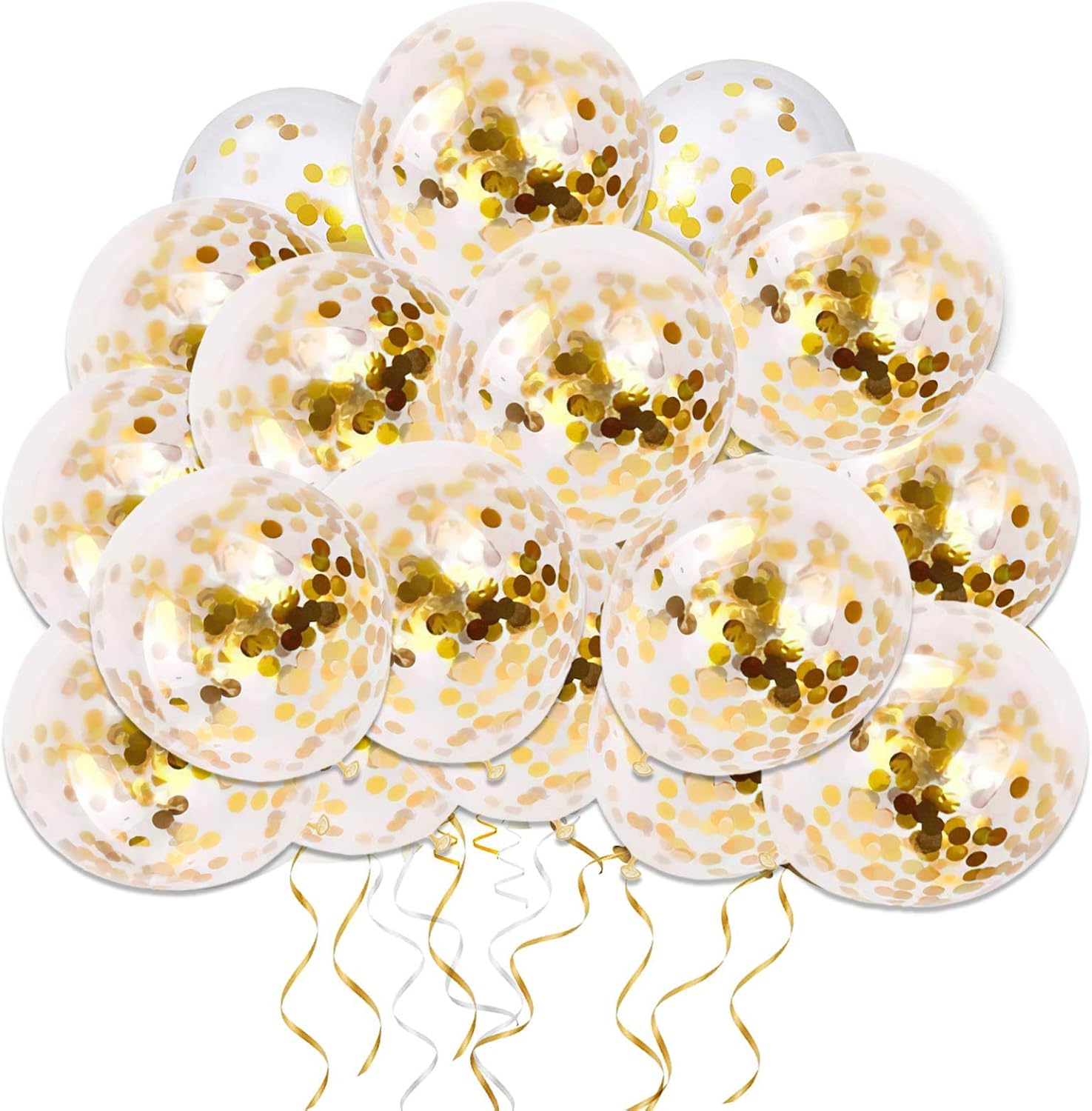 50pcs Gold Confetti Latex Balloons for Parties