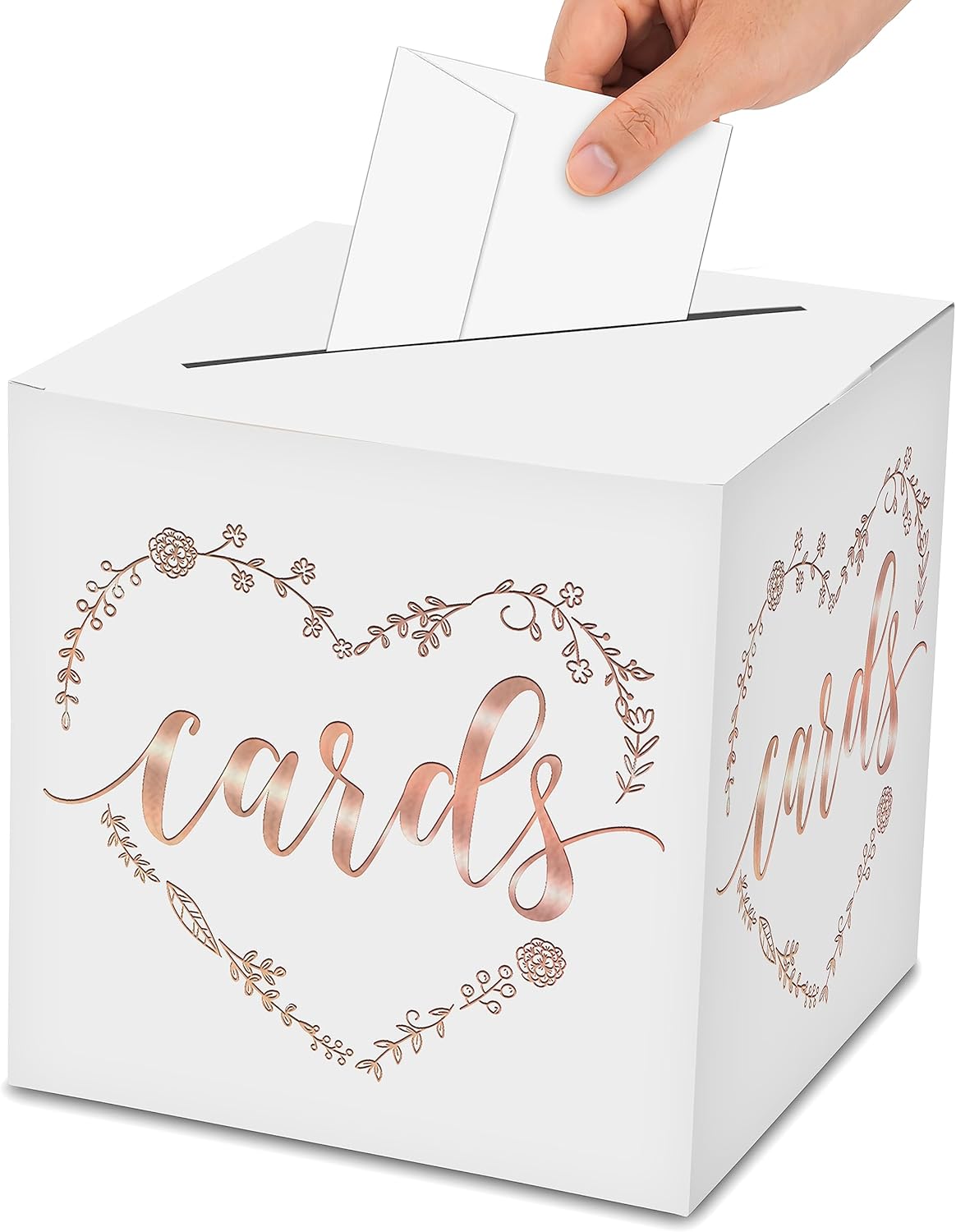 Classic Heart Elegant Card Box - 1 Set Rose Gold