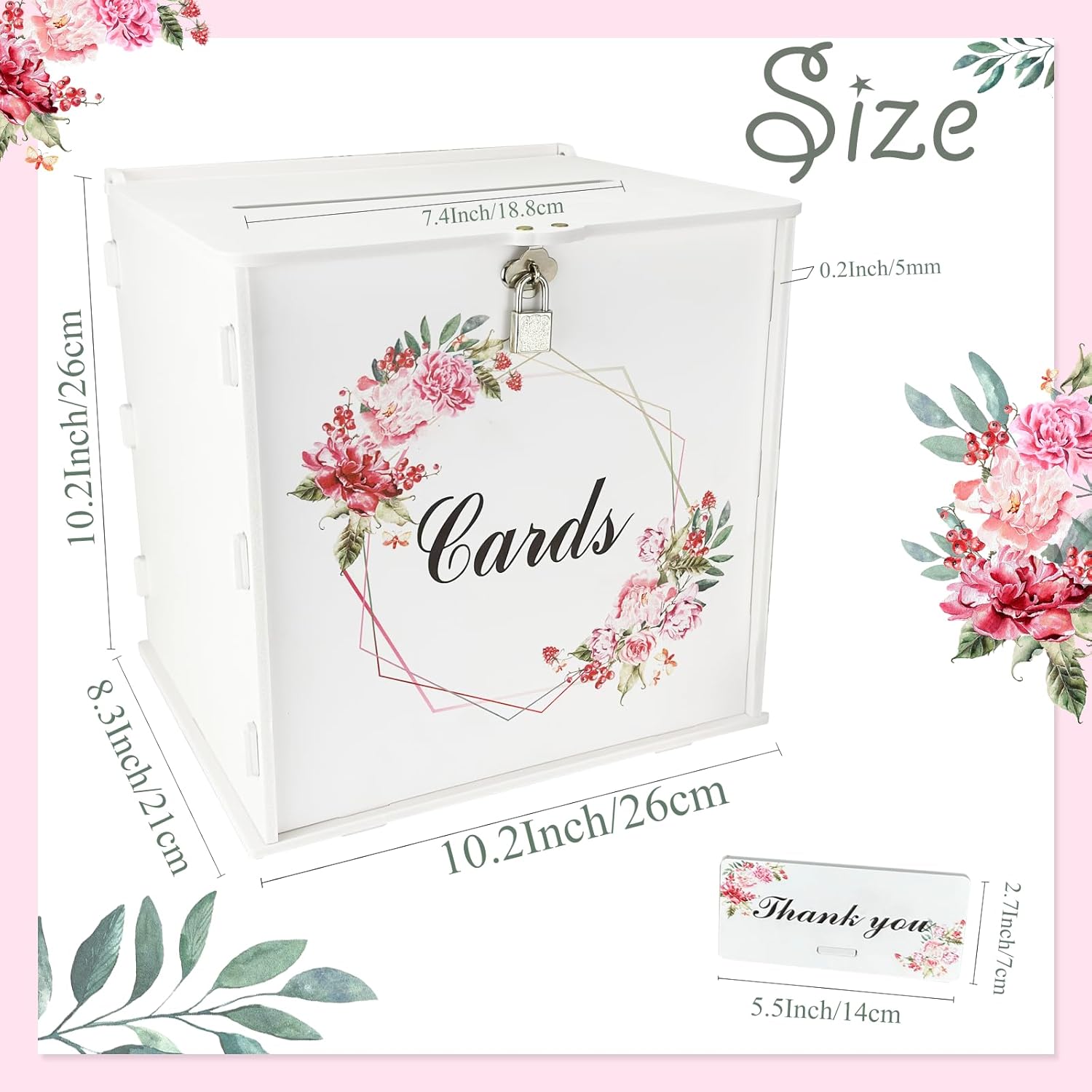 White Wedding Card Box with Lock for Events