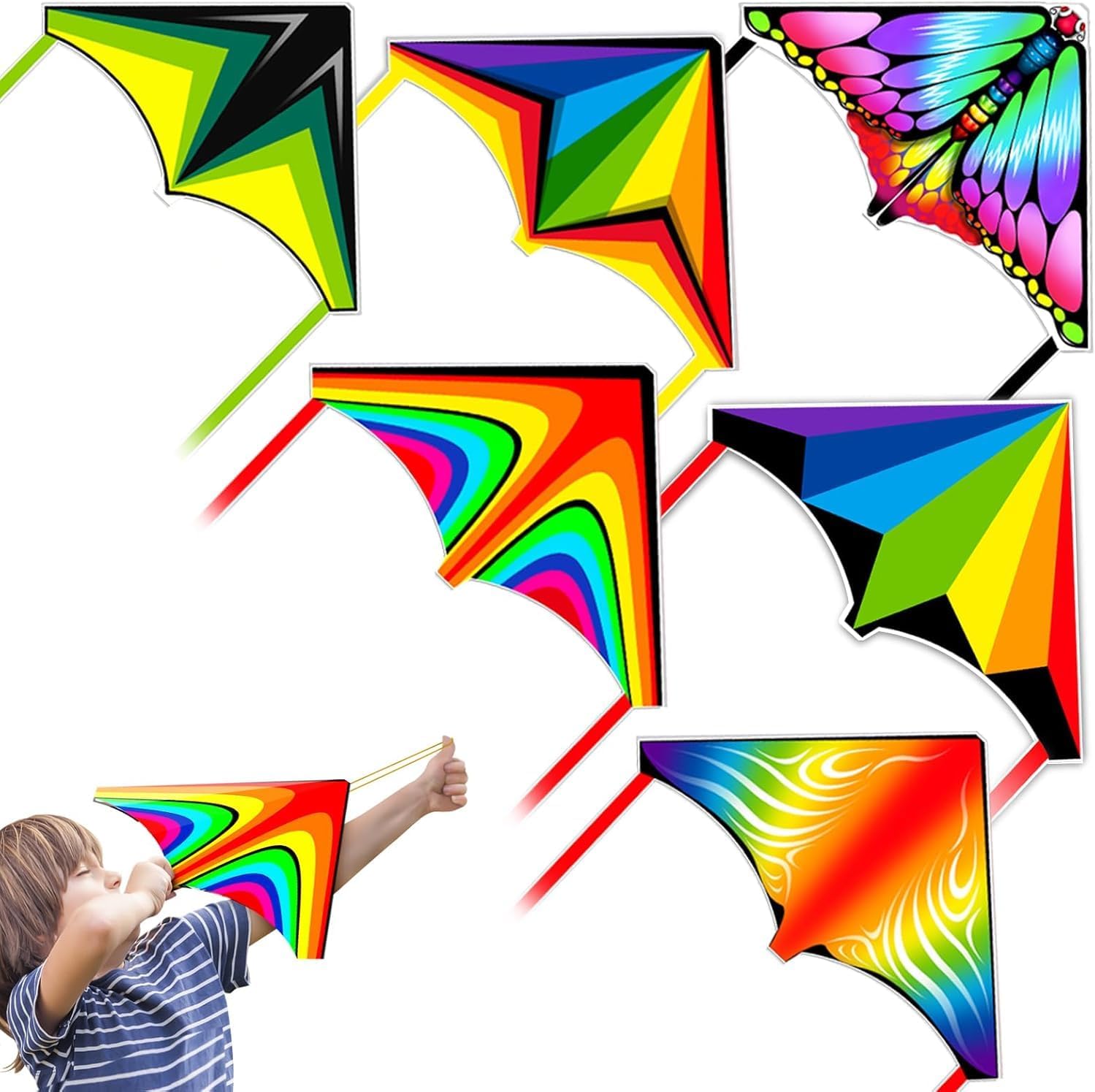 6 Pcs Mini Kites with Kite Launcher for Kids