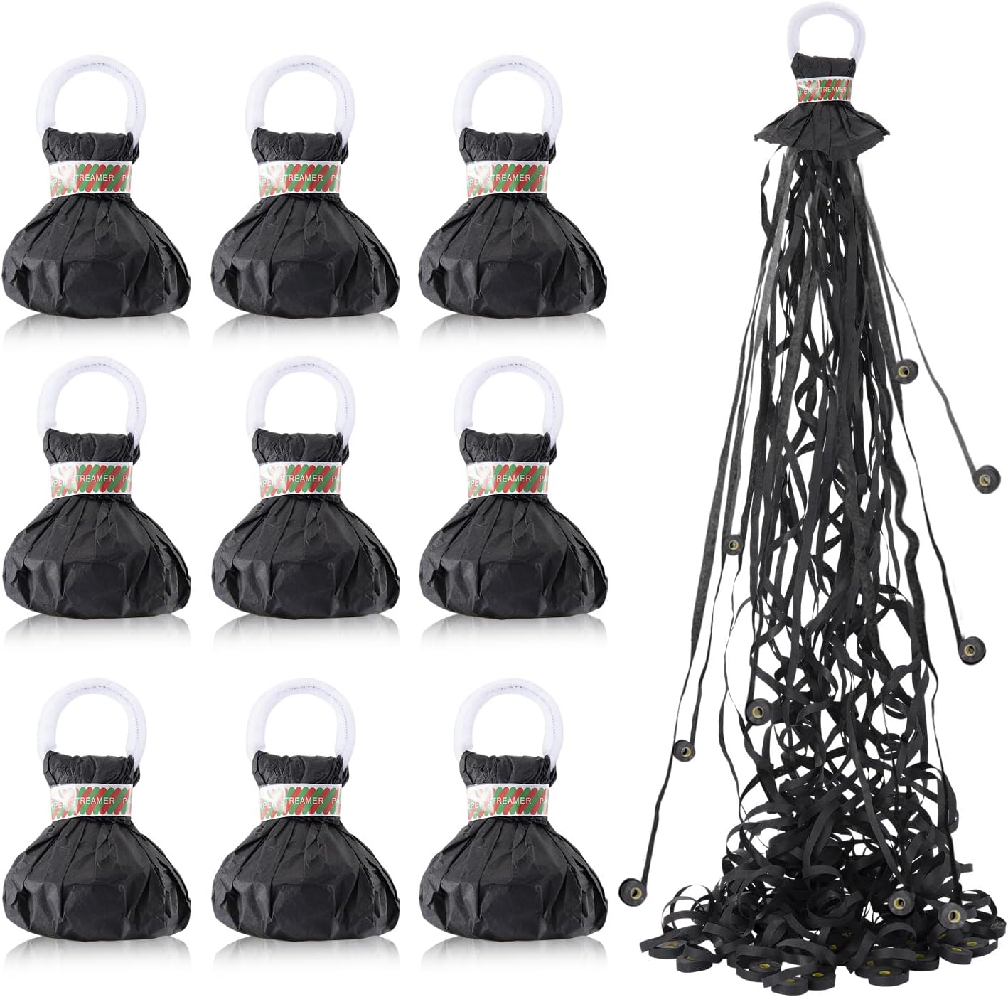 BATTIFE 10 Packs Black Streamer Poppers