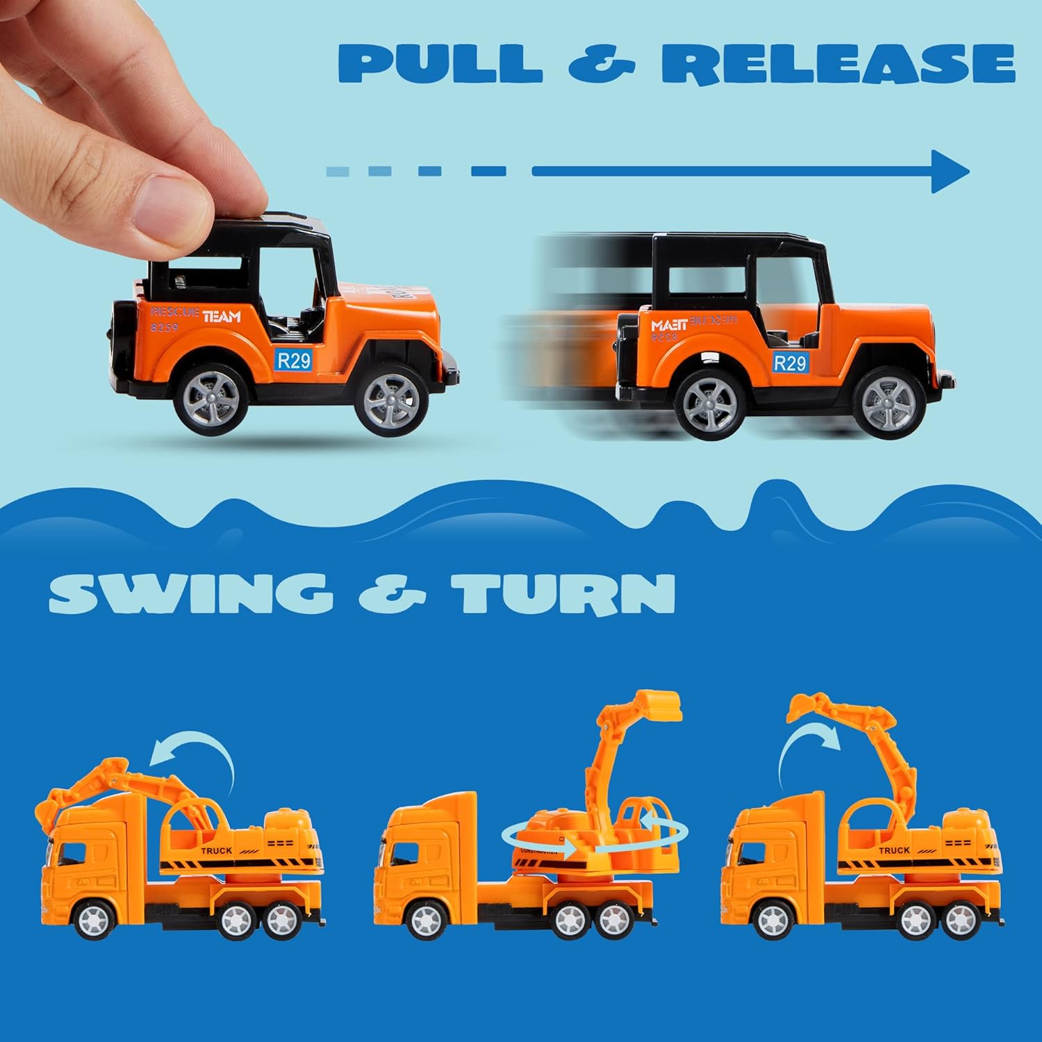 JOYIN 20PCS Die Cast Pull Back Cars Toy Set