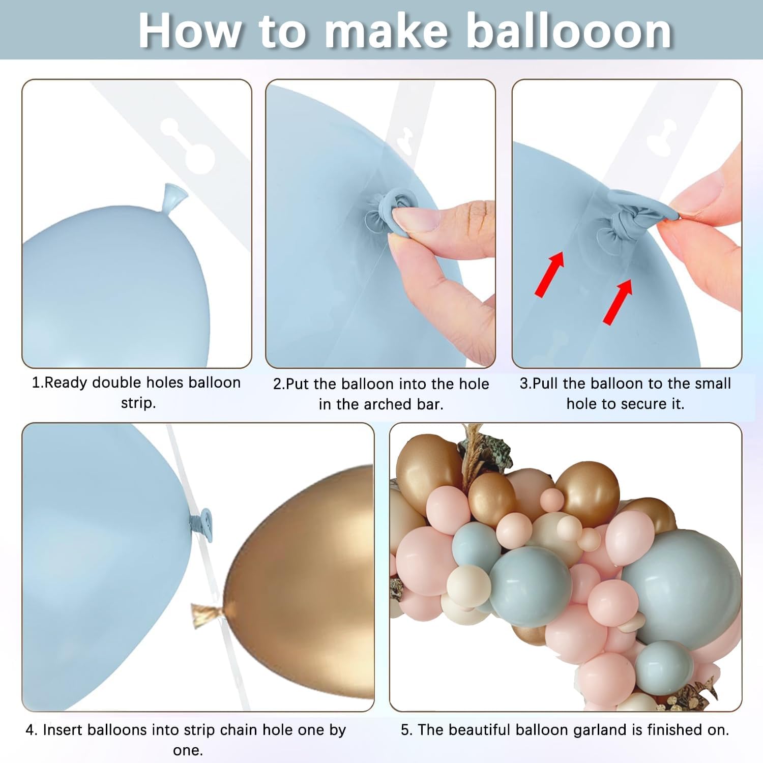 Gender Reveal Balloon Arch Kit with 144PCS Balloons