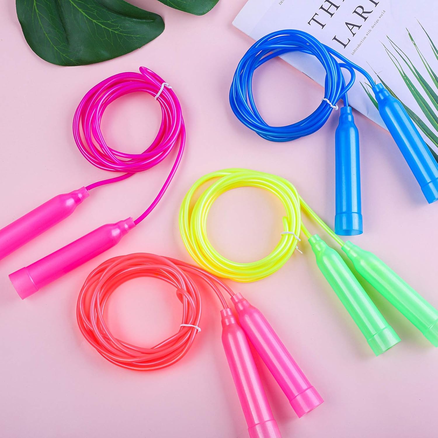 Elcoho 10 Pack Adjustable Jump Rope Set