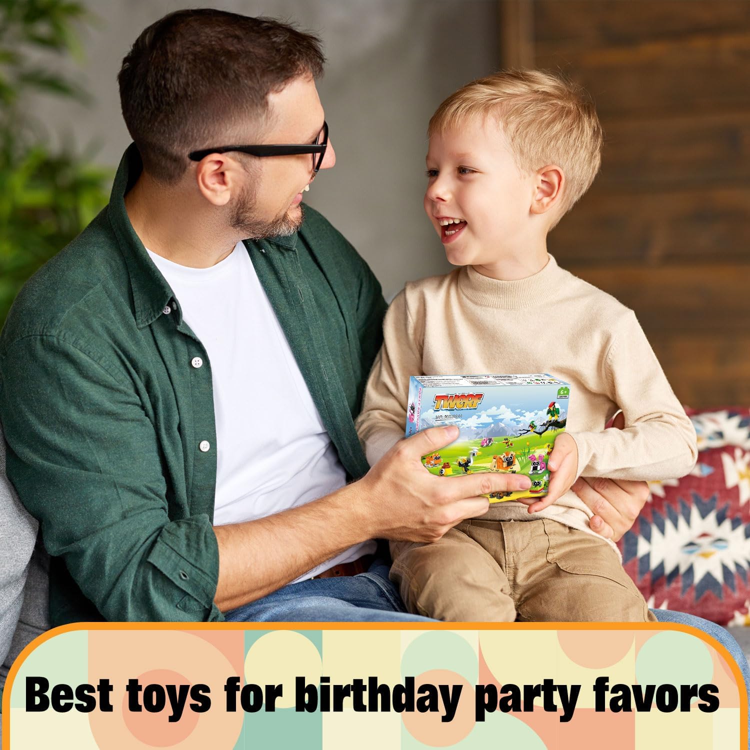 TWERF Party Favors Kids 30 Pack Animal Blocks Set